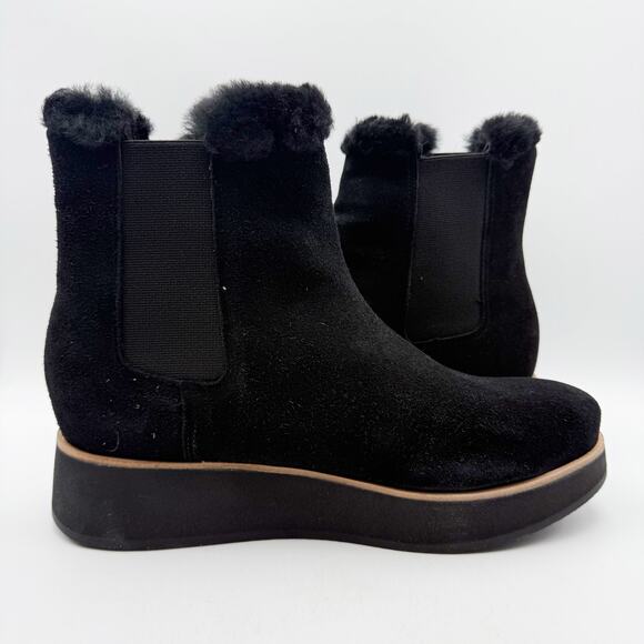 Bernardo Womens Patterson Boots US 10M EU 40.5 Black Suede Sheepskin NWOB - Picture 4 of 12